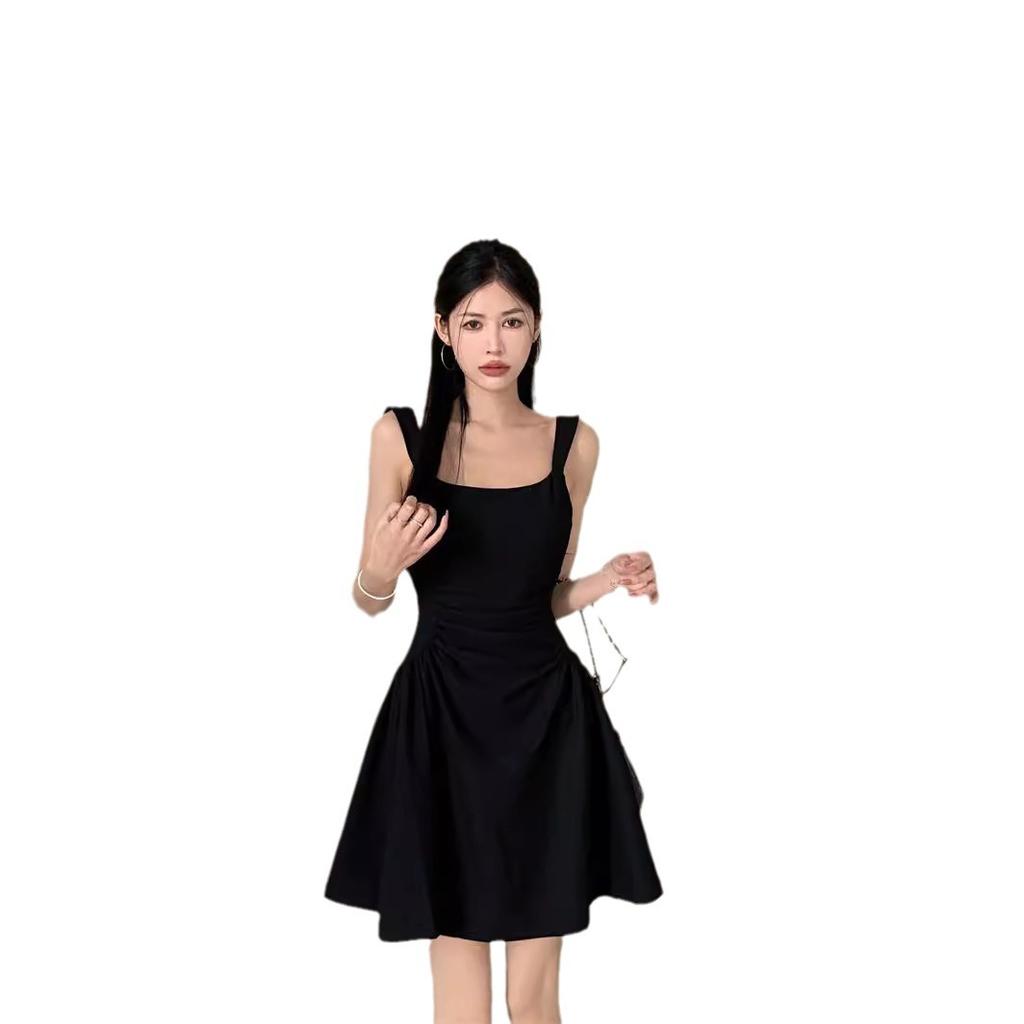 Suspender Dress Womens Summer Small A-word Short Skirt High-end Temperament Waist Skirt