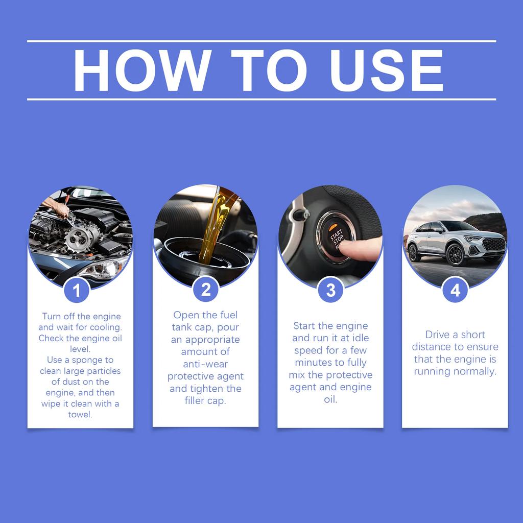 Agent de reparare pentru îndepărtarea carbonului de motor de 100 ml Protector anti-uzură extrem de eficient Reducerea zgomotului și anti-tremurarea uleiului de motor