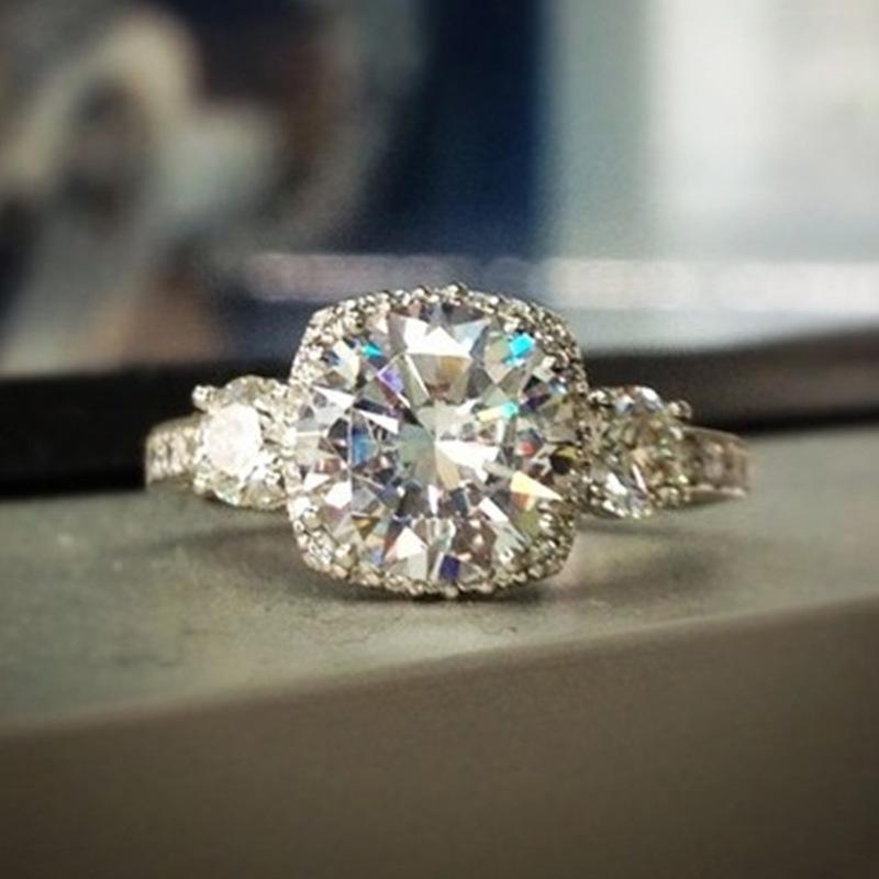 2026 New European and American New Fashionable Shining Zircon Ring Wedding Anniversary Gift Handmade Zircon Wholesale 9