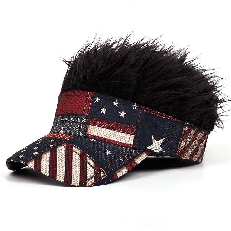 

Fashion Men Wig Baseball Cap USA Independence Day Sun Hat Teenager Cap Spring Autumn Adult Hats чорний