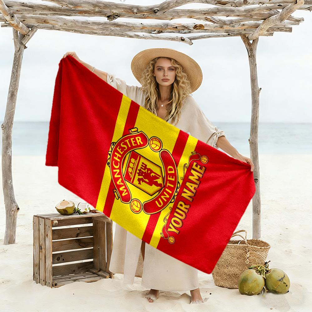 Manchester Personalized Text Beach Towel Super Soft & Absorbent Portable for SwimmingBeachCamping Travel Beach AccessoriesGym