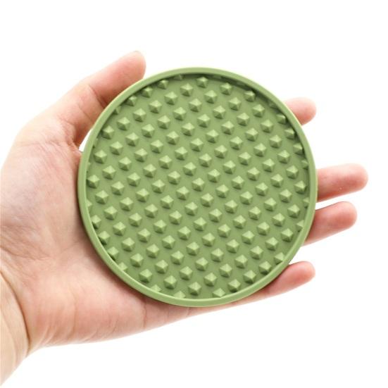 6Pcs Drink Coasters with Food Holder Anti-scald Round Sturdy Lightweight Non-slip Grade Pure Silicone
