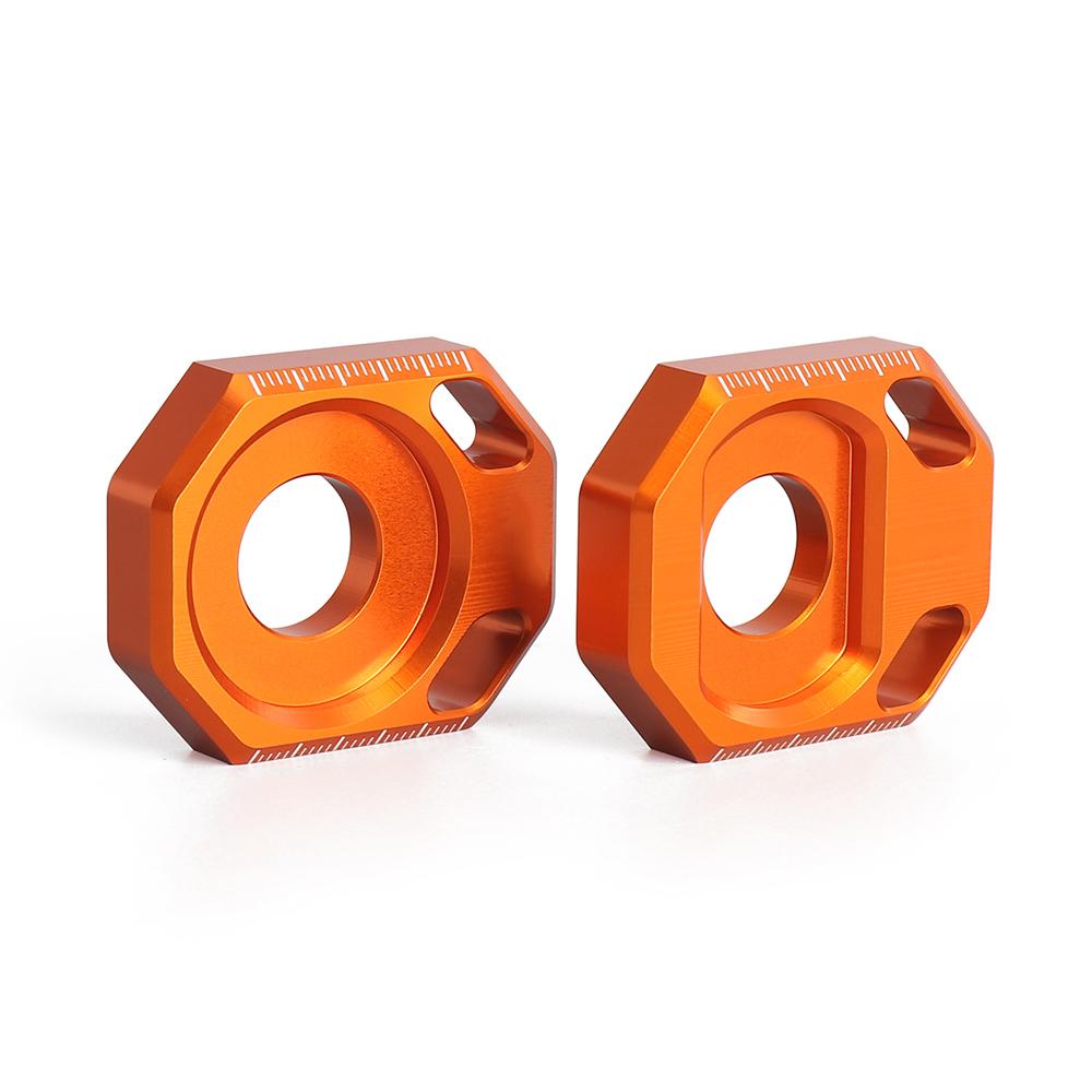 Orange With Logo Motorcycle Rear Axle Block Chain Adjuster Regulator Sliders Tensioner For 125 DUKE 390 Duke 390Duke 2024 2025 Orange With Logo