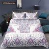 Elephant Bedding Sets Boho Style Luxury 3D Print For Kids Adults Teens Ganesha Duvet Cover Set Queen Size Polyester Bedding Set