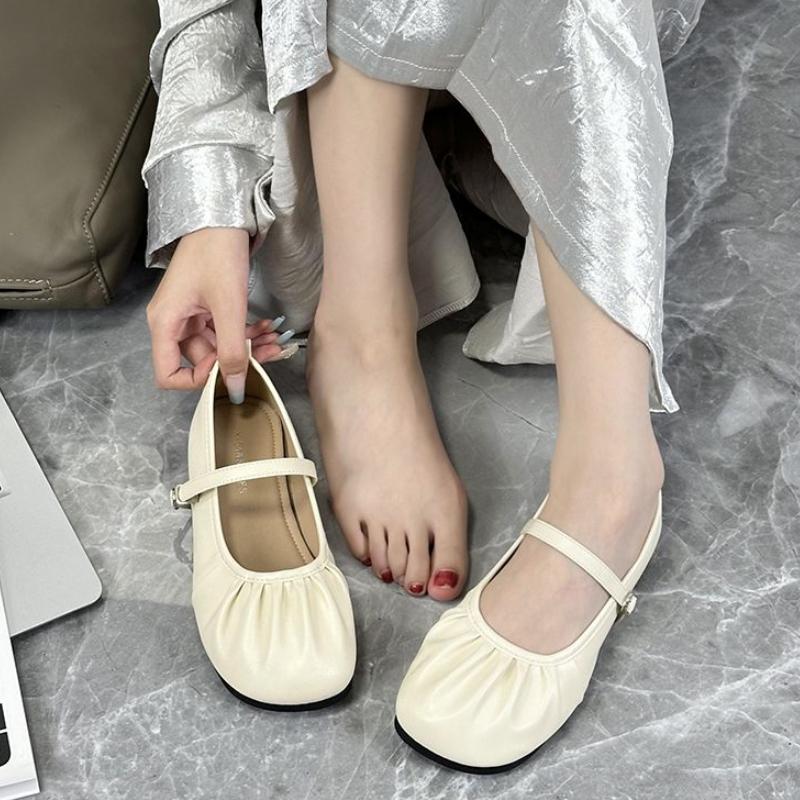 Fashion Comfortable and Elegant Round Toe Mary Jane Shoes for Women Summer 2025 Vacation Quick Delivery Trend 39 Solid Color Woman Flats