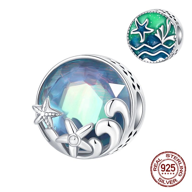 Copper SeaThemed Zirconia Starfish Sea Waves Bead Charms Charm Compatible With Authentic Charm Bracelets Women Do It Yourself Jewellery Gift