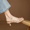 2025 New Summer Square Toe Women Sandals Fashion Ladies Outdoor Dress High Heel Gladiator Sandalias