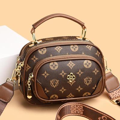 Borsa a tracolla piccola rotonda di lusso con stampa alla moda 2025