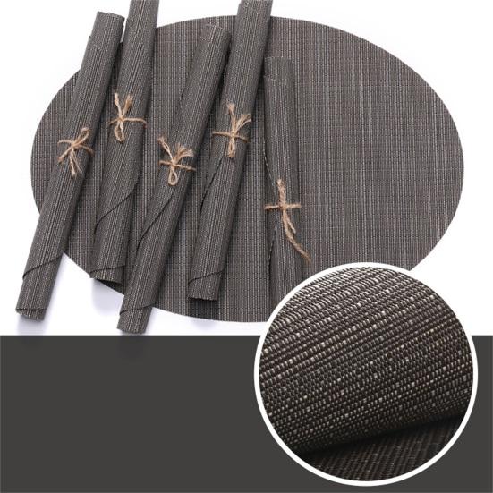 Place Mat Anti-scratch Insulated Oval Anti-slip PVC Table Placemat Household Supplies