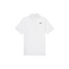 Camisa Polo de Manga Curta com Logotipo de Cor Sólida Dri-FIT Masculina Tops Branco DR5304-100