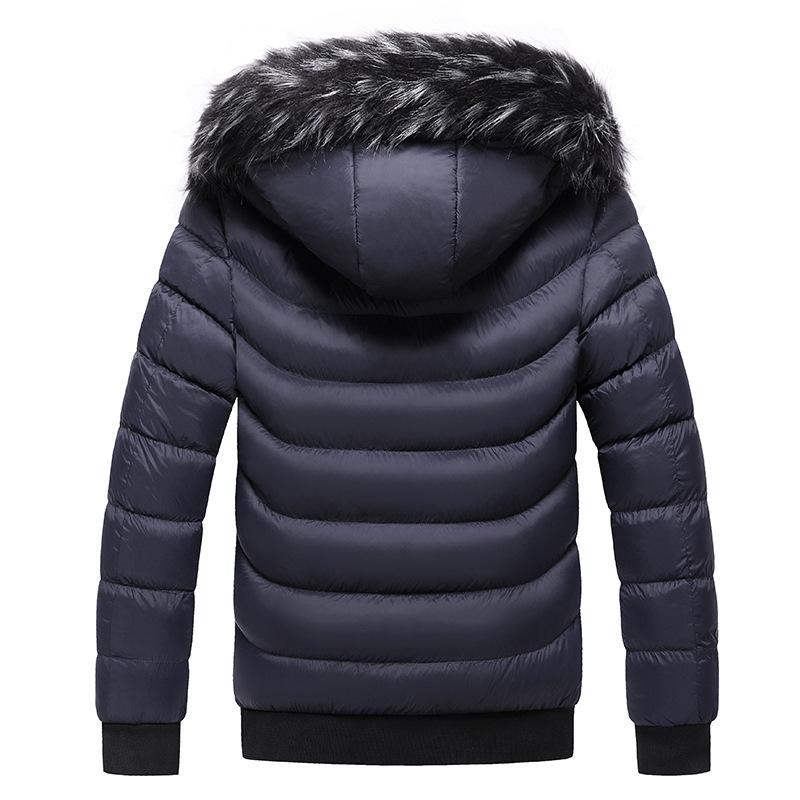 Men Winter Thicken Padded Jacket Autumn Casual Warm Windbreaker Hooded Jackets Detachable Fur Collar Hat Parkas Male