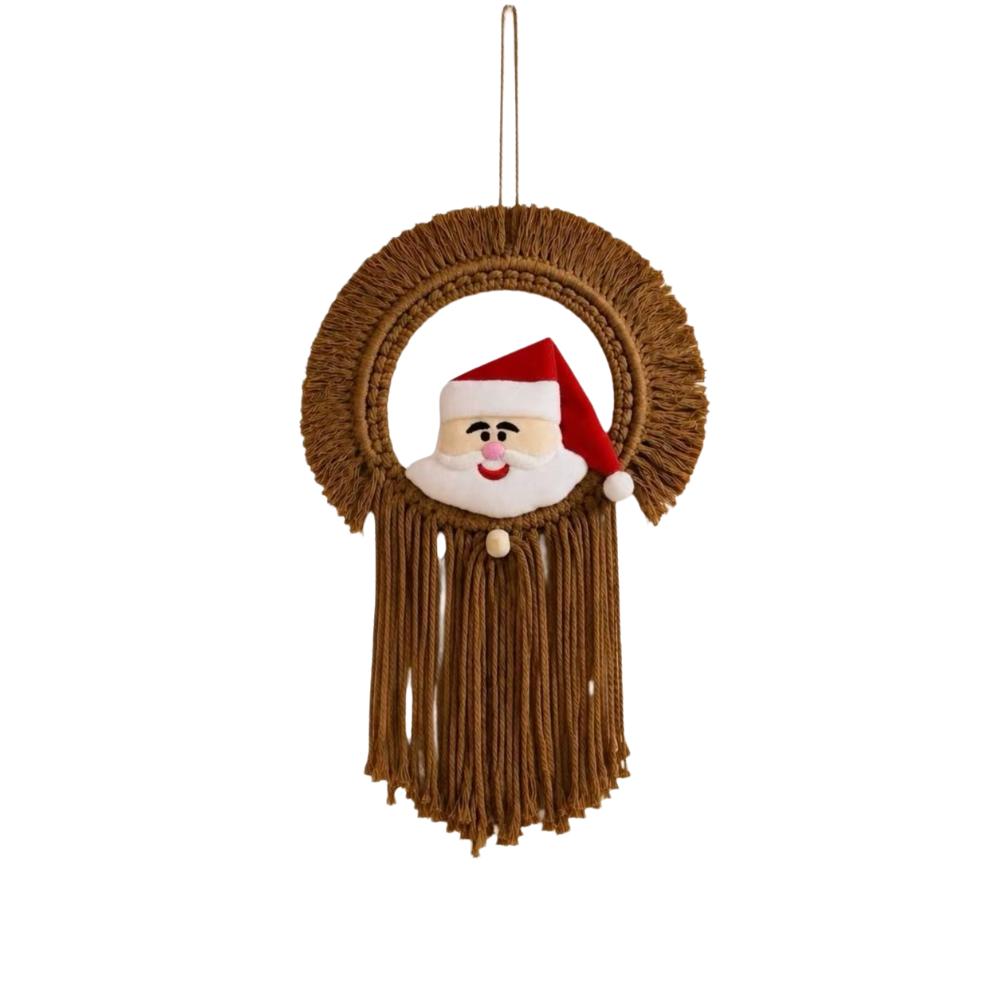 Santa Claus Christmas Tree Tapestry Bohemian Style Cotton Rope Tapestry Living Room