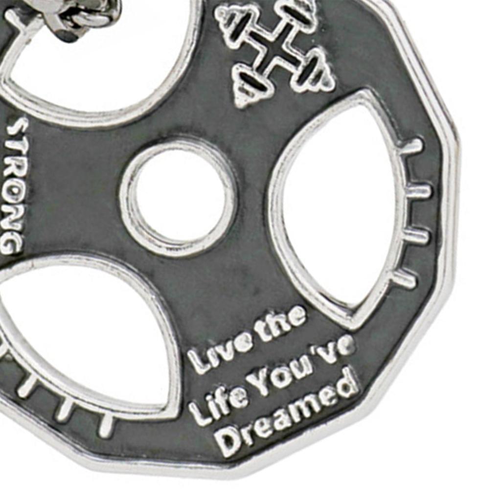 Men Alloy Pendant Necklace Steering Wheel Disc Chain Dumbbell Pattern Gift Accessories