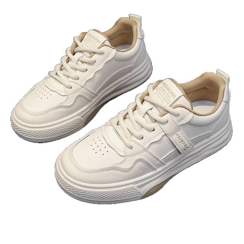 Leather White Shoes Women's Summer Sports and Leisure Women's Shoes Trendy Women's Shoes Versatile Fashion Travel Board Shoes Women