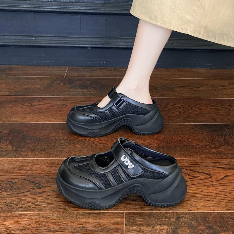 Fashion CRLAYDK Wedge Slip On Mules for Women House Slippers Lace Backless Walking Loafers Outdoor Height Increase Casual Ladies Slides