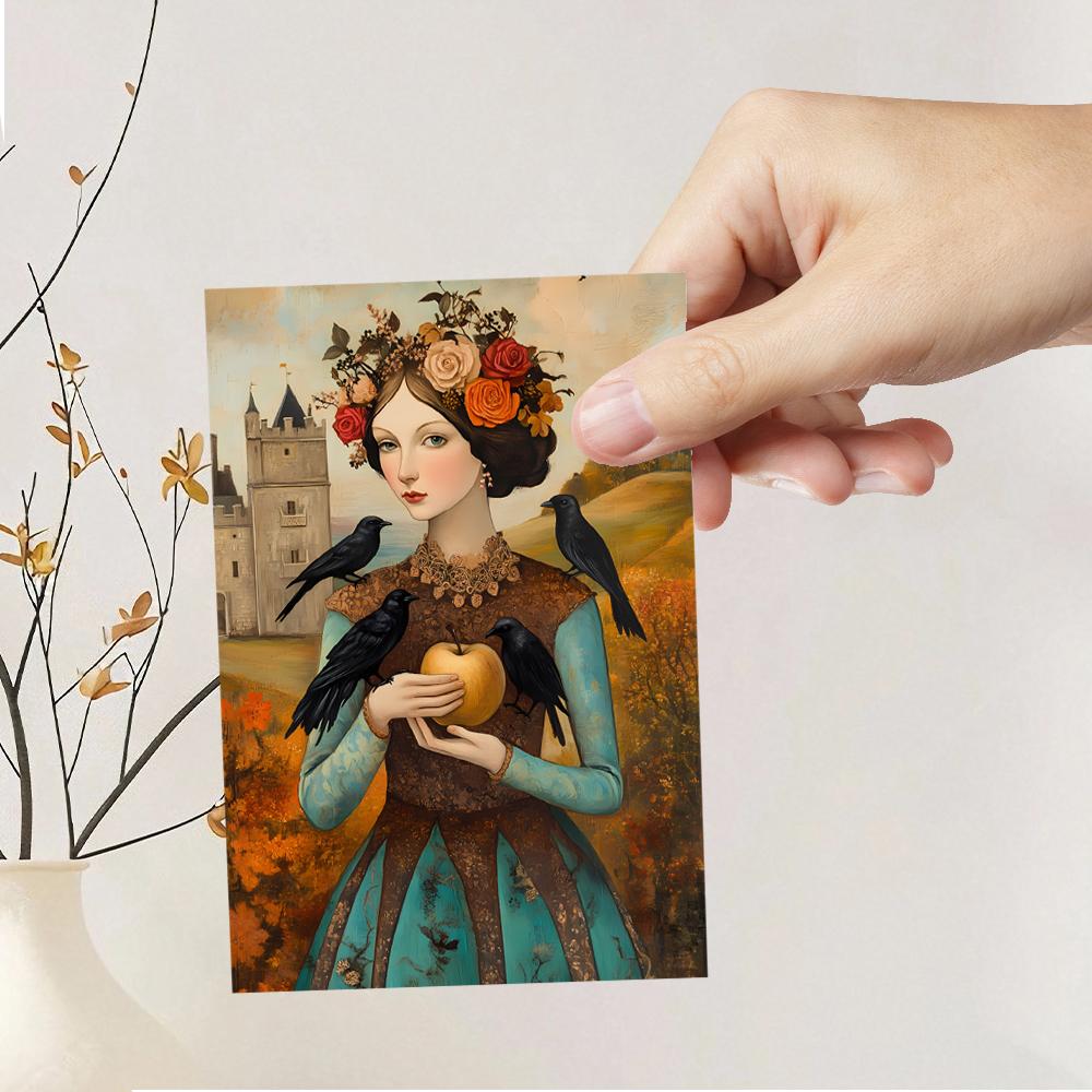 32 buc, cărți poștale portret feminin medieval vintage, perfecte pentru cadouri de ziua de naștere/aniversare, potrivite pentru colecție, cadouri și