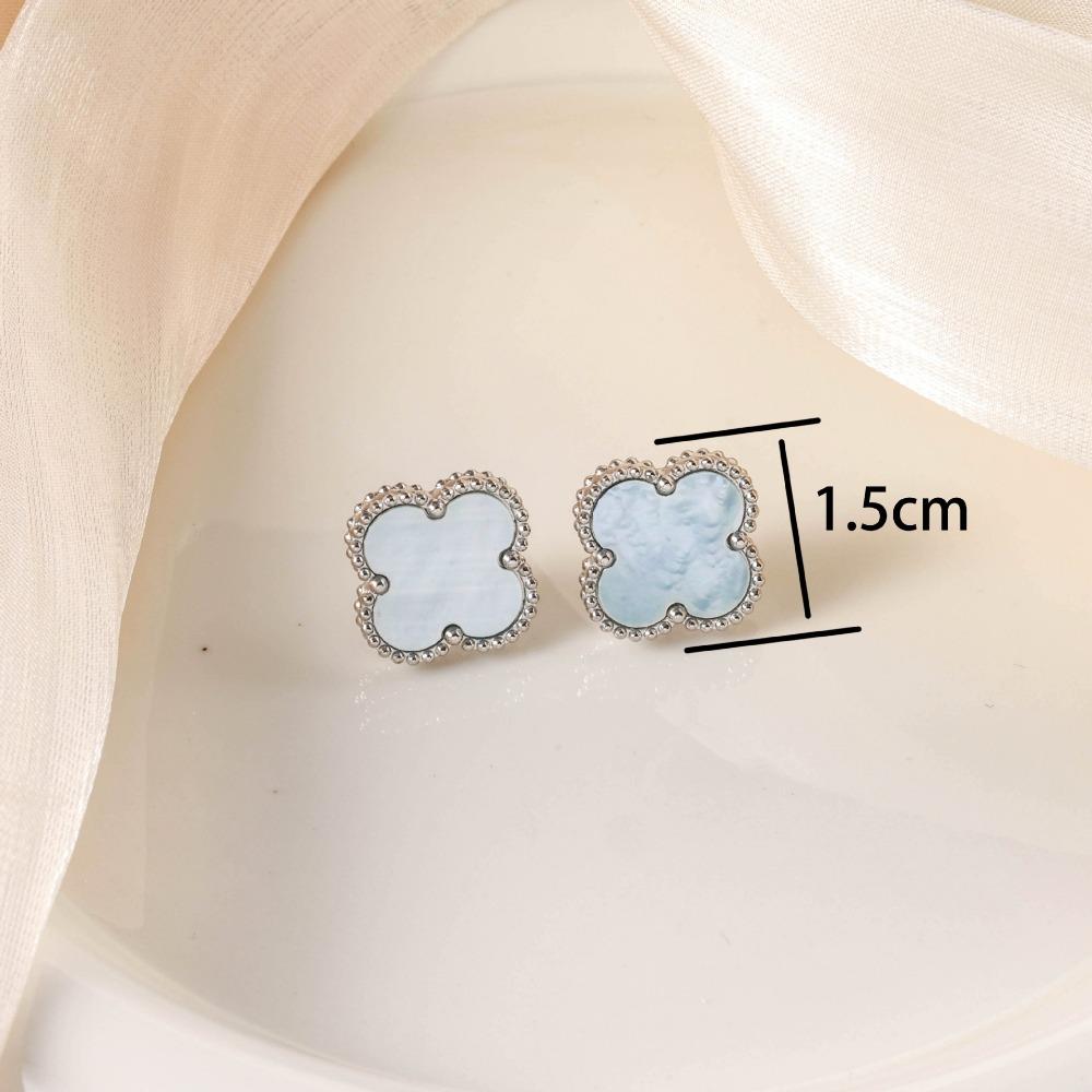 Neue Kleeblatt Ohrstecker Luxuriös Stilvoll Minimalistisch und Elegant 15mm Titanstahl Ohrringe
