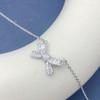 S925 Sterling Silver Bow Pendant Necklace - Versatile Clavicle Chain for Qixi Valentine's Day Gift
