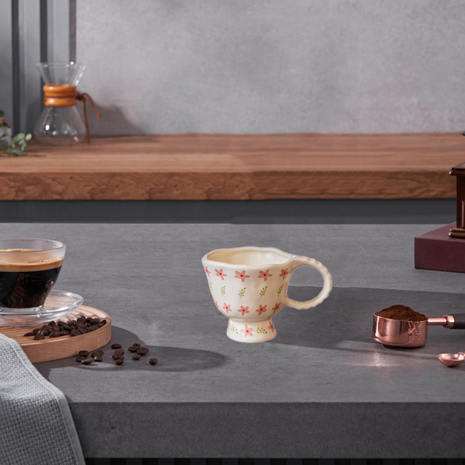 

Керамічна кавова чашка Чашка для сніданку Декоративна побутова велика ємність Квітка Вівсянка для Style D