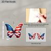 2D Flache Bunte Schmetterling Amerika Flagge Acryl Material Hängende Ohrringe Leichte Bunte Ohrringe für Damen Schmuck Geschenke