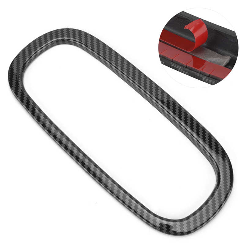 Carbon Fiber Style CD Panel Air Conditioning Button Cover Trims Replacement for Smart Fortwo/Forfour 453