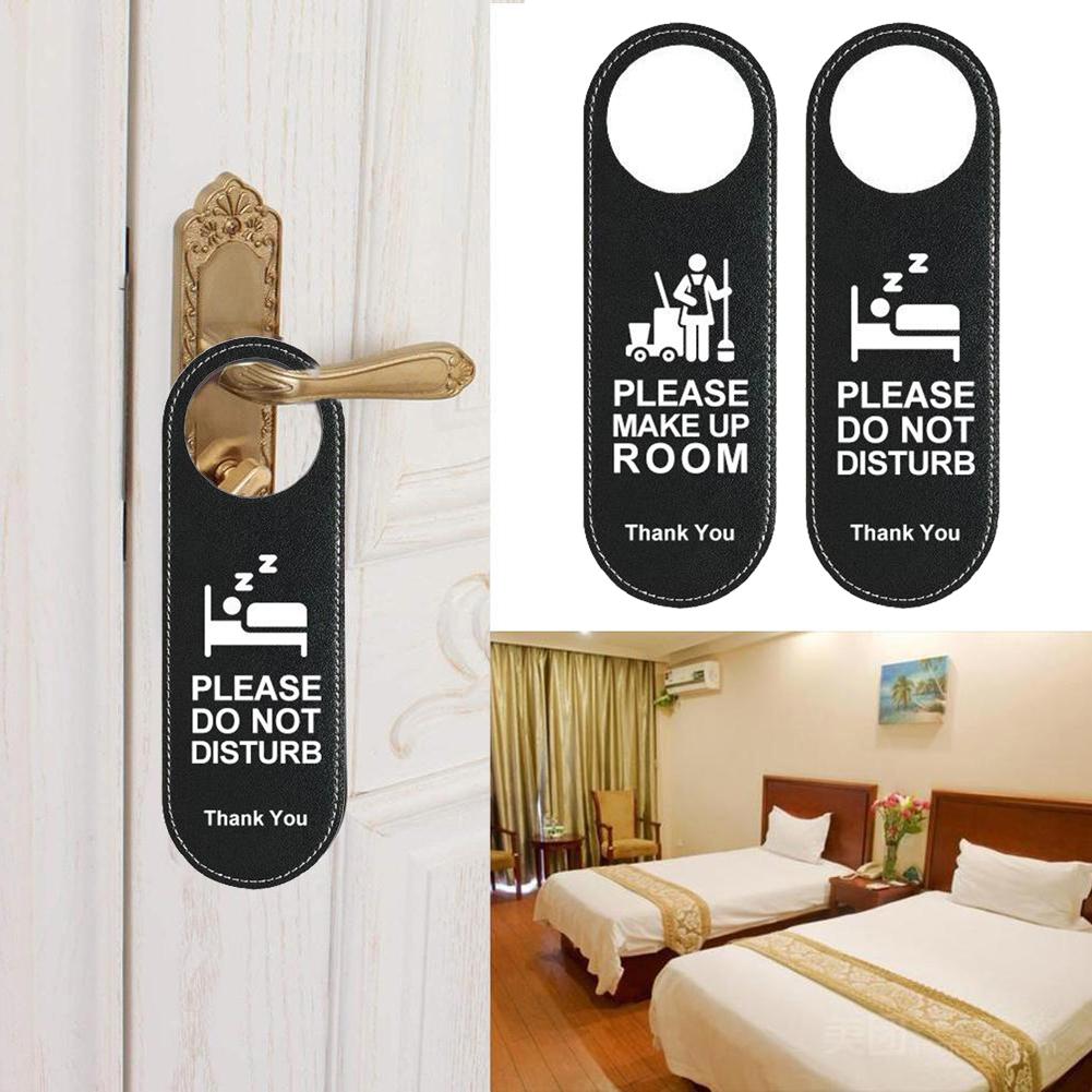 Door Sign Black Hang On Door Or Wall Leather Many Occasions