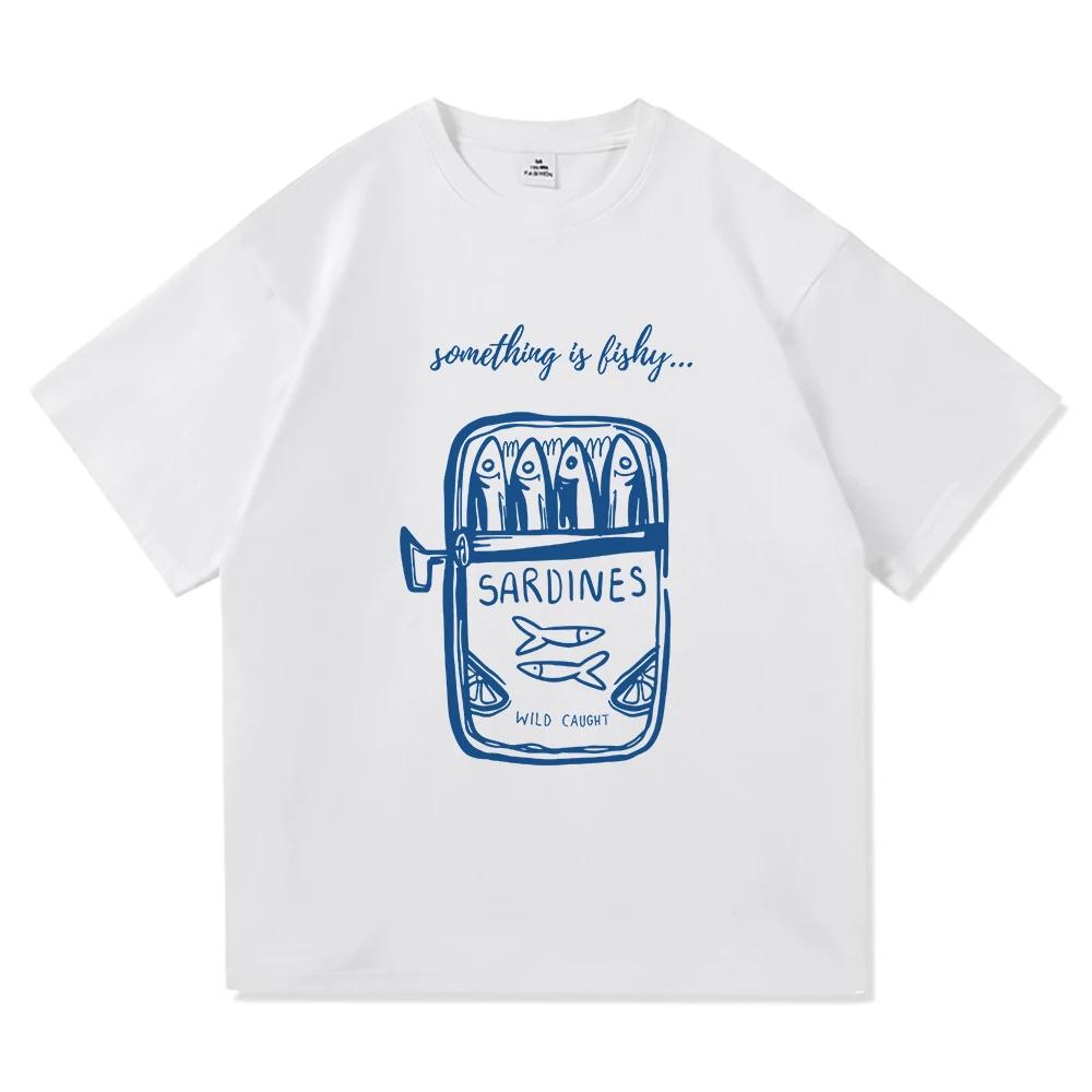 

Sardine TShirt Fashion Men Women Clothing Retro Harajuku Clothes Sea Ocean Fisherman Tops Vintage Cotton TShirts 3XL