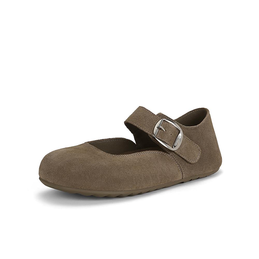 

Первый слой коровьей кожи~ Пышный мягкий хлеб большая круглая голова jk повседневная платформа Мэри Джейн одинарная обувь женская обувь Бокен 40