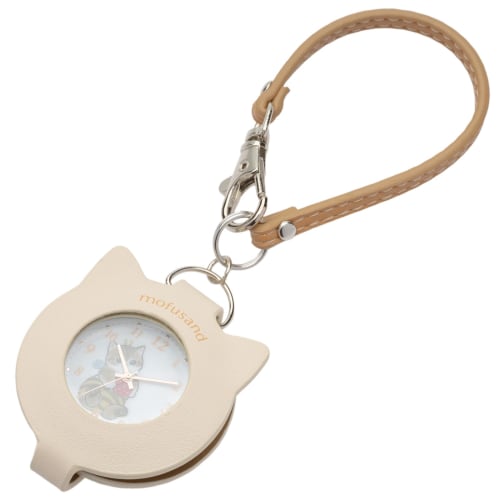 Fieldwork Women's Analog Pocket Watch with Bag Charm and Magnifying Glass Strap, Hachi-Nyan Design, Ivory, MSD006-1