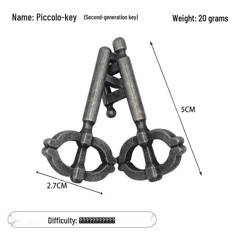 Zinc Alloy Kongming Puzzle Lock: Disentanglement Ring Educational Toy