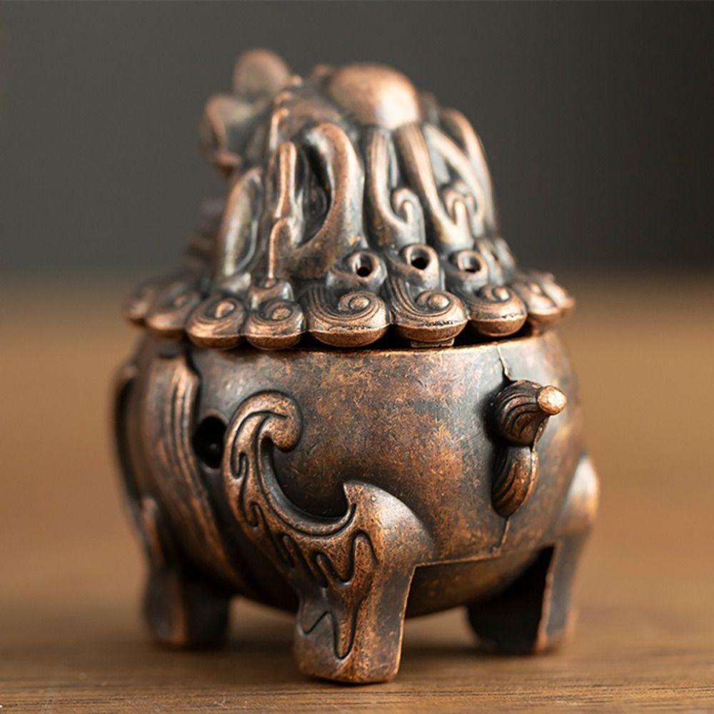 Mini Size Kirin Lion Incense Burner Vintage Incense Stick Holder Sandalwood Censer  Home Decoration