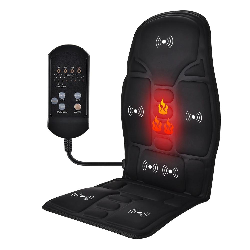 Hot Sale Neck Back Buttock Vibrating Massage Dual Use Car Seat Cushion Waist Full Body Home Electric Vibration Massage Cushion