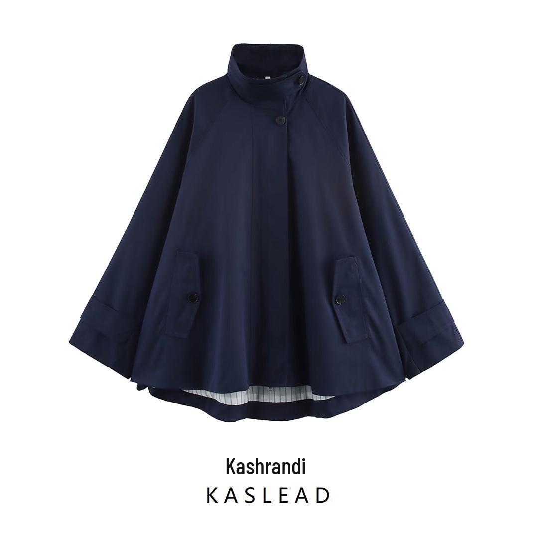 

2025 Spring Women s European & American Style Strappy Cape Coat Medium