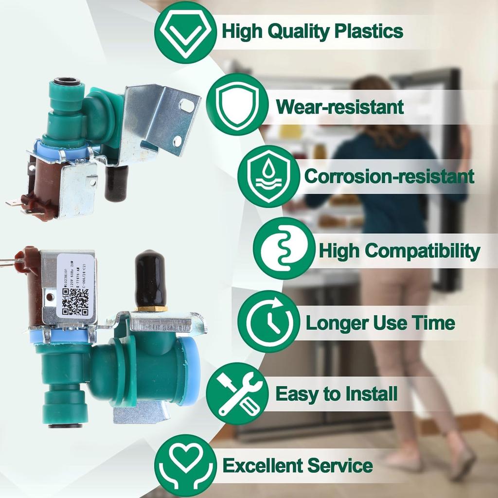 Long Lasting Refrigerator Water Inlet Valves W10238100 Single Water Valves Water Inlet Solenoid Valves Plastic Texture