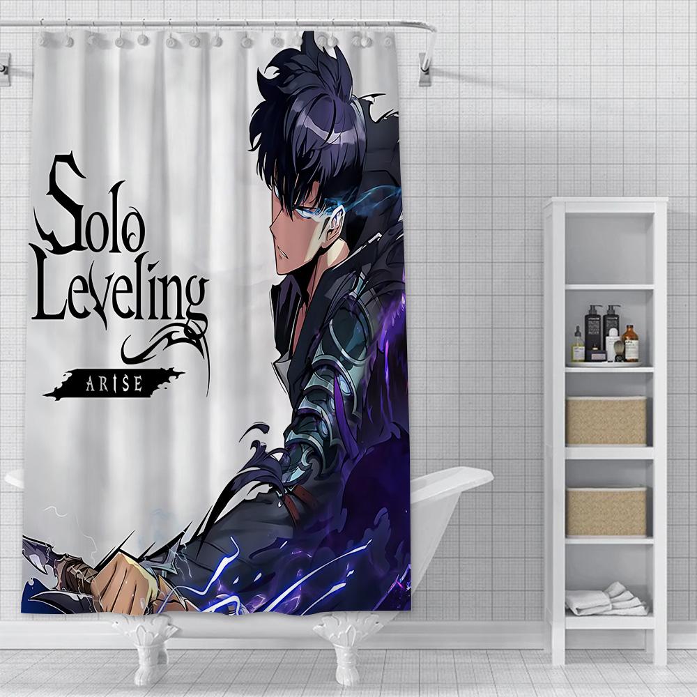 Solo Leveling Shadow King Shower Curtain Waterproof Polyester Fabric Paint Bath Curtains Home Bathroom Decor Curtain With Hook
