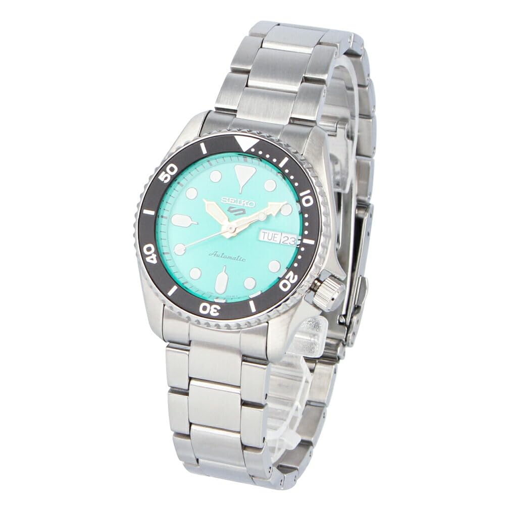 

SEIKO5 Sports SKX Watch Automatic Analog 3 Hands Stainless Steel Metal Turquoise Green SRPK33K Men s [Used]