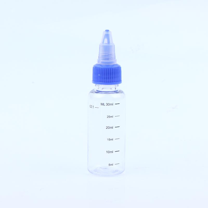 BPA Free Clear PET Graduated Bottles Leakproof Twist Cap Refillable Liquid Sample Containers for Lab Reagent Storage A1