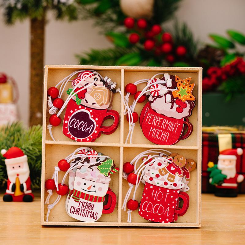 12Pcs Gnomes Pendants For Xmas Tree Christmas Decoration New Year Gift Wooden 2025 Christmas Hanging Ornaments