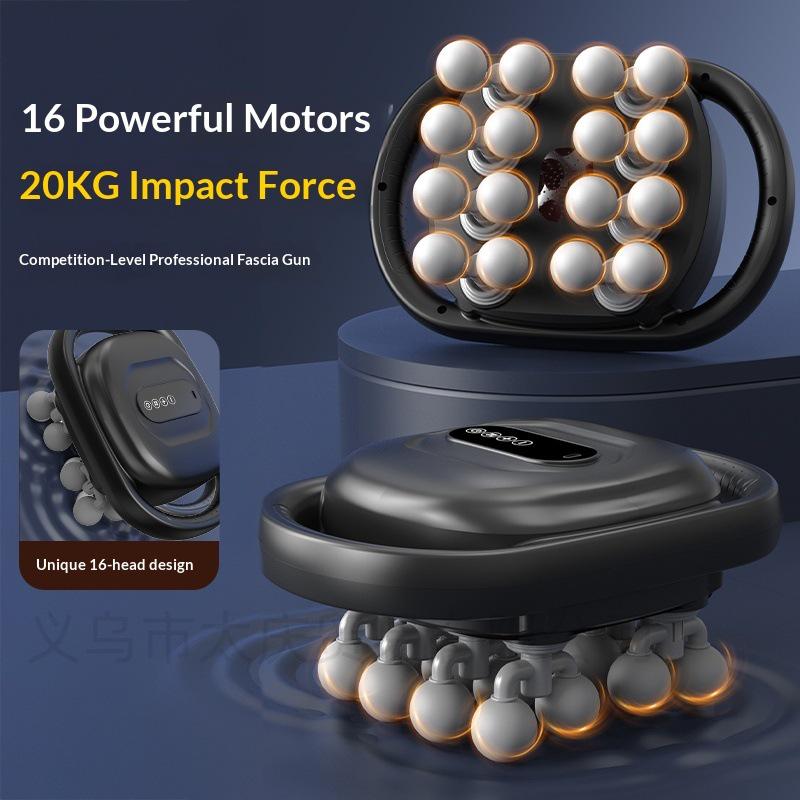 Professional Fascia Massager: 16-Head for Neck, Spine, Lumbar, and Back, Perfect for Deep Relaxation and Lazy People.