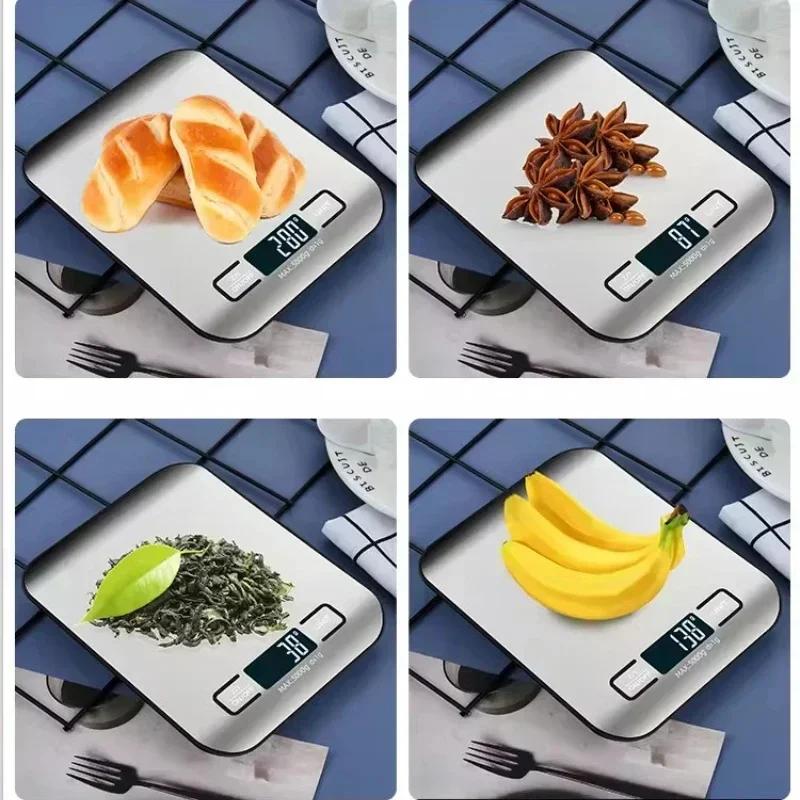 10kg 1g Electronic Digital Scales Weights Scale Stainless Steel Food Balance Measure Tools LED Display Kitchen Scale