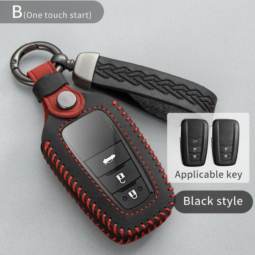Leather Key Fob Cover For Toyota Camry Xv70 Avalon Rav4 Xa50 Highlander Corolla E210 Levin Vios Yaris Prado Key Case Shell