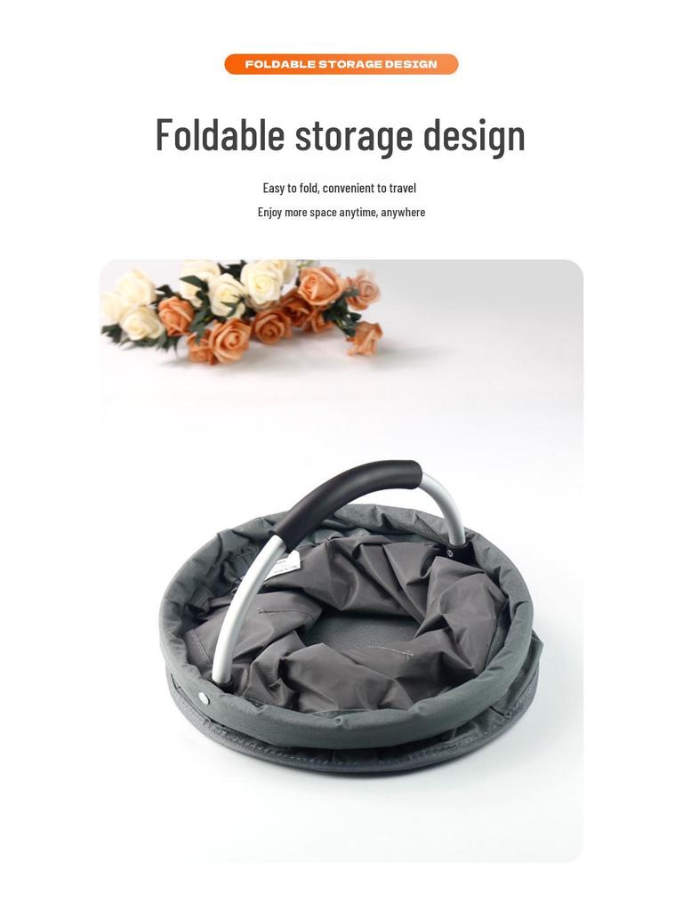 Lightweight Foldable Beach & Picnic Basket - Portable Handheld Storage and Wash Bag