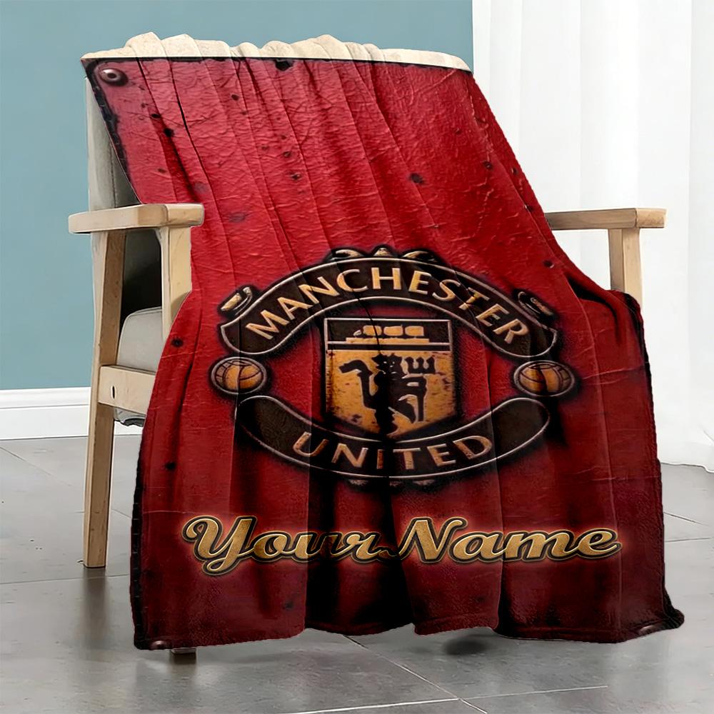 Manchester Personalized Name Blanket Gift Personalized Blanket Ultra-Soft Perfect for Home Decor Bedding Chair Office Chair All-Season Use