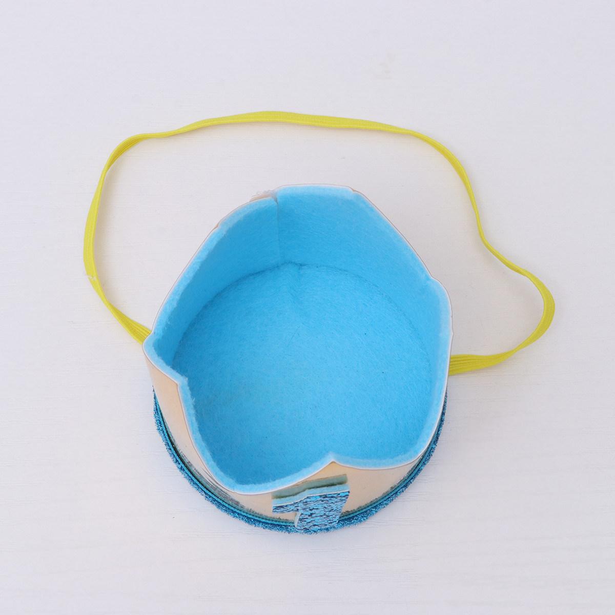 Sky-Blue Crown Hat Birthday Crown for Kids Party Hat Hairband Adorable Birthday Photo Prop Wedding Baby Shower Graduation 8X8X7.3CM