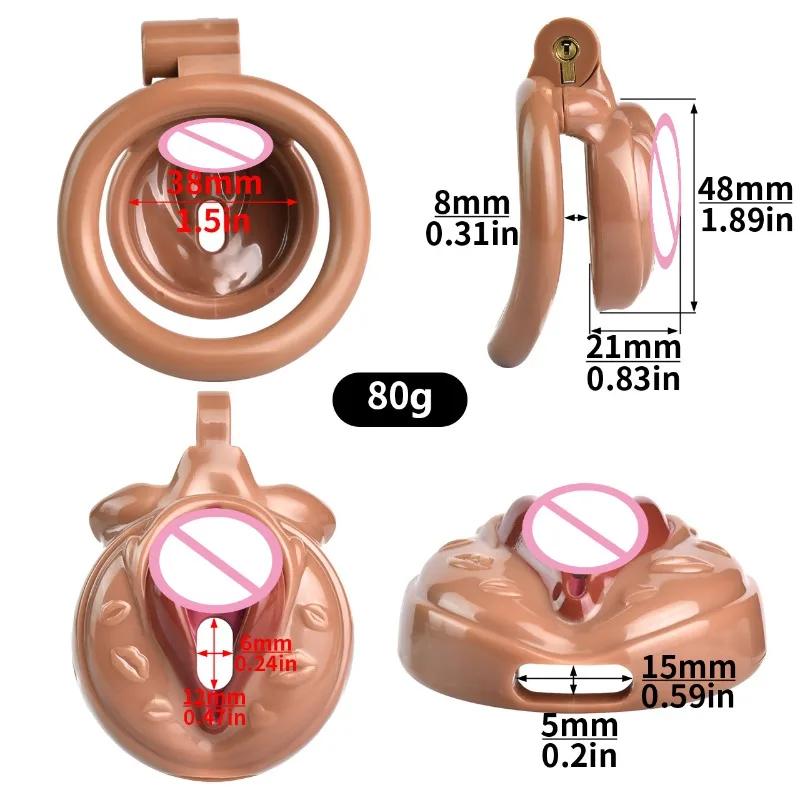 4 Farben Sissy Pussy Keuschheitskäfig Set Leichtgewichtiger Männlicher Mikro Labien Hahnkäfig Mit 4 Größen Penisringen SM Sexspielzeug Für Männer Schwul