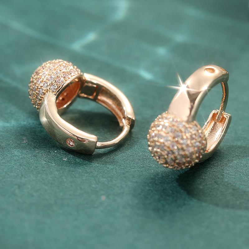 Exquisite Ball Shaped Earrings for Women Elegant Luxury Inlay Synthetic Zircon French Style Versatile Earrings Jewelry Gifts