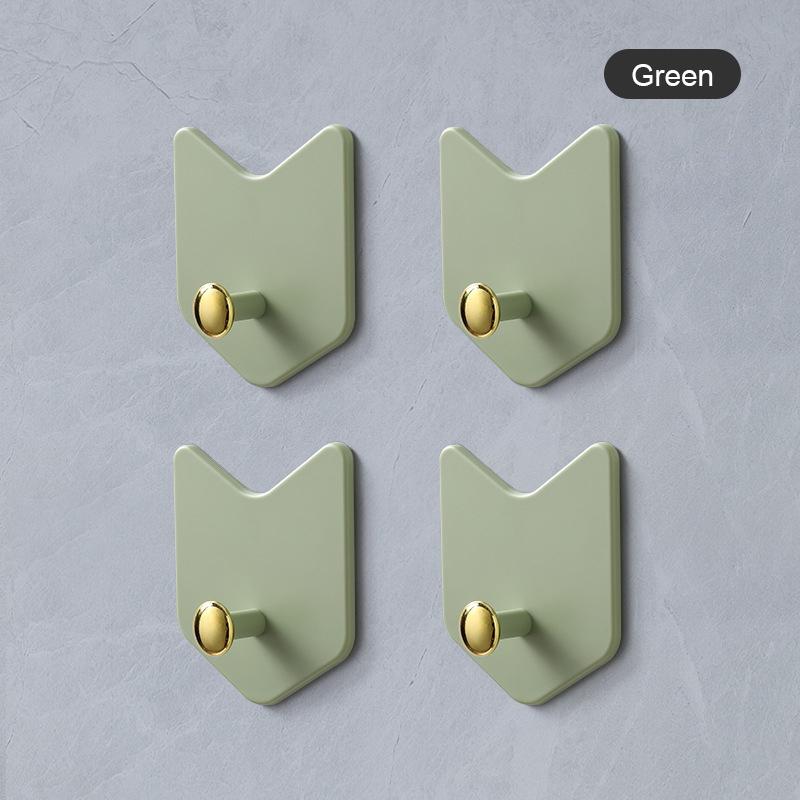 4 Stück kreative selbstklebende Haken an der Wand ohne Bohren, starke Schlüsselkappen-Aufbewahrung, Handtuchhalter für Küchen- und Badezimmertüren