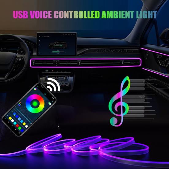 Car Colorful Ambient Light with Wireless App/RF Remote Control LED Interior Lighting Kit for Car Truck SUV RV Boat Home Bedroom Party Decor
