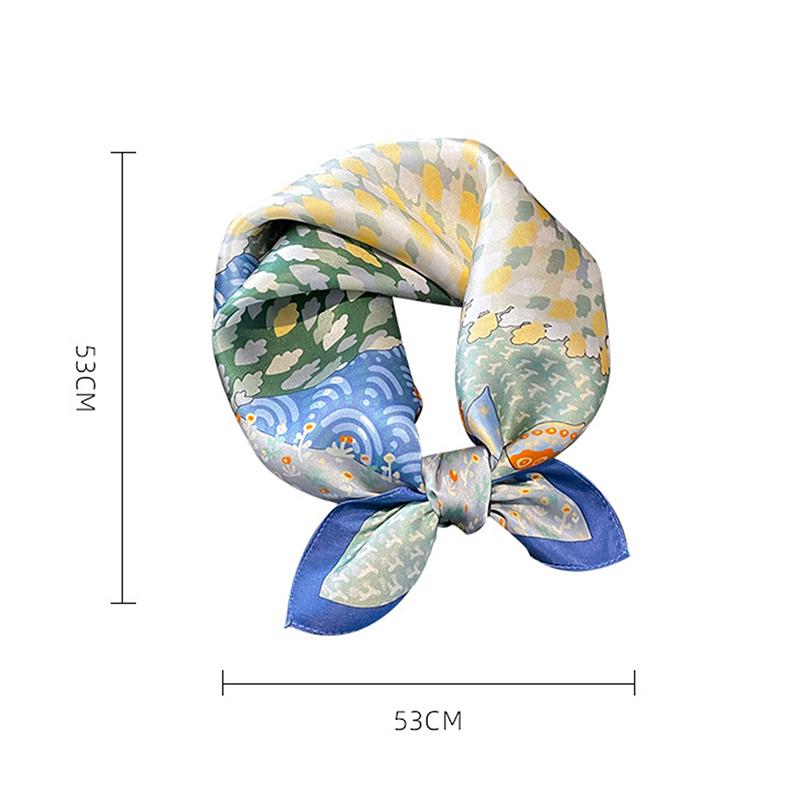 100% Silk Satin Square Scarf Soft Smooth Aesthetic Scenery Print Ideal Gift for Mom Girlfriend Friends