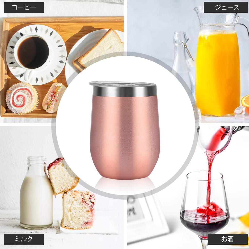 Livole Stainless Steel Vacuum with and 350ml Set of Perfect for Perfect for and Black Rose Gold Tumblers, Insulated, Double-Walled, Lids, Spill-Proof,